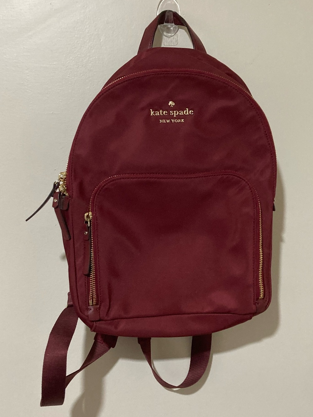LIKE NEW kate spade New York Watson Lane Hartley Burgundy Nylon Backpack